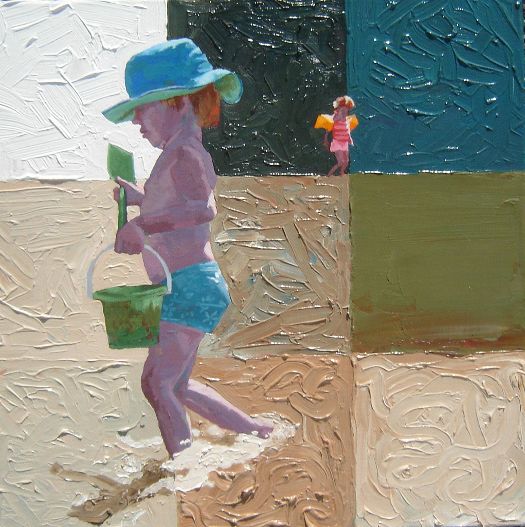 Portait of girl with blue sun hat